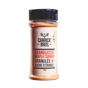 granulated maple sugar on a white background